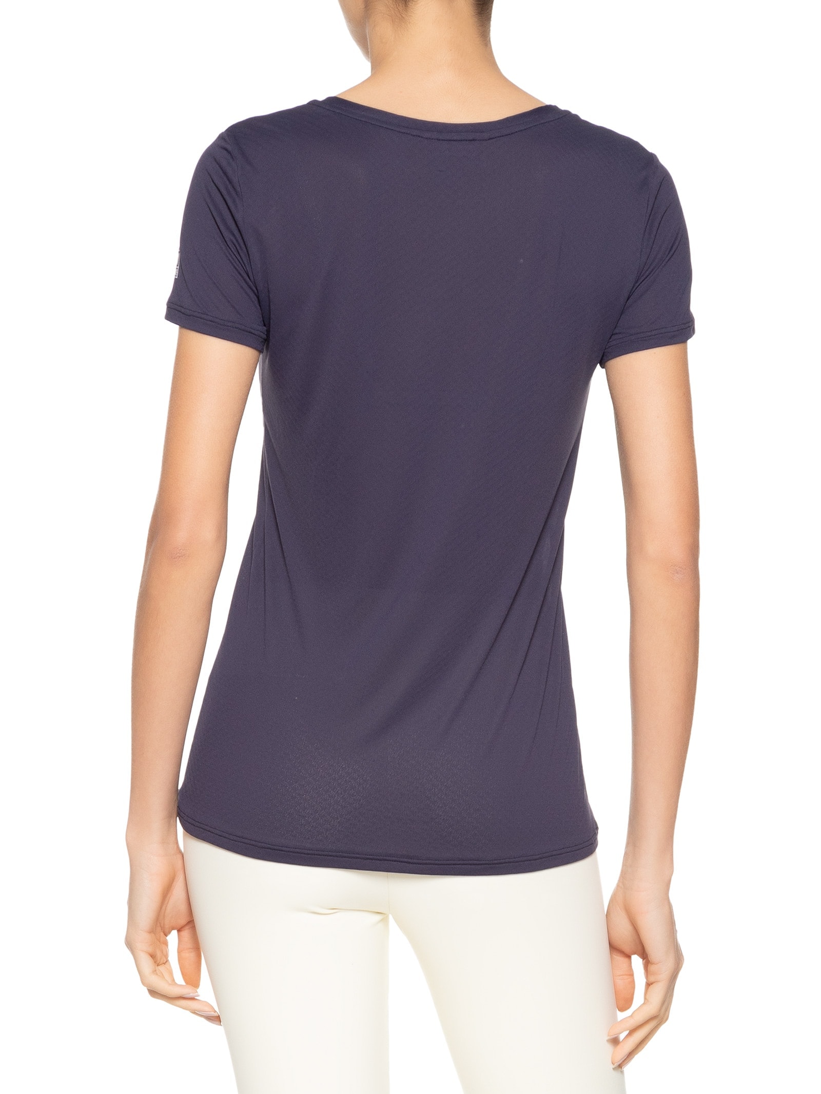 Camiseta Feminina Manga Curta Lisa Azul Body For Sure