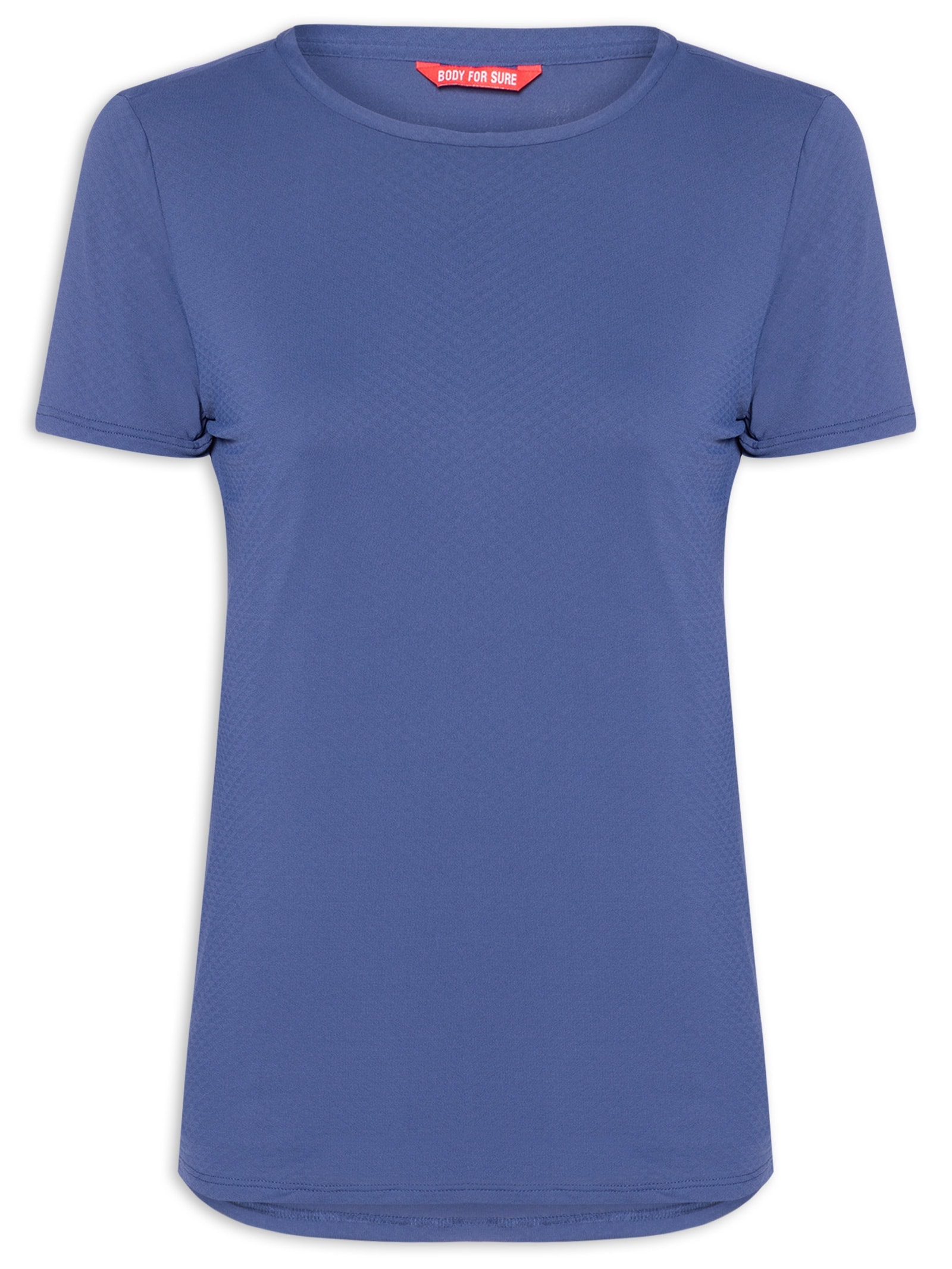 Camiseta Feminina Manga Curta Lisa Azul Body For Sure