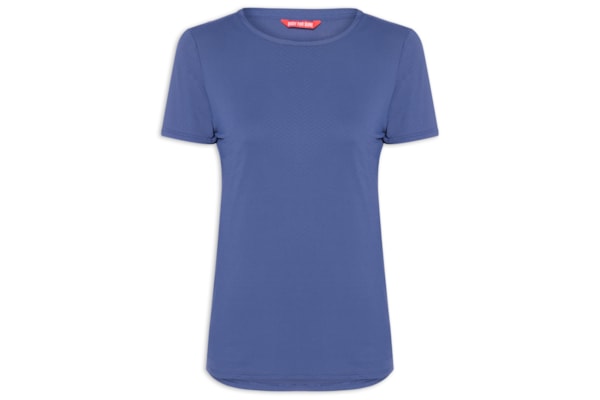 Camiseta Feminina Manga Curta Lisa - Azul