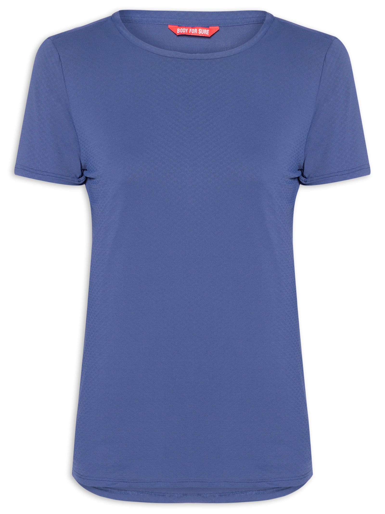 Camiseta Feminina Manga Curta Lisa Azul Body For Sure