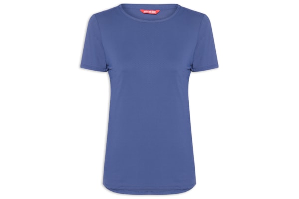Camiseta Feminina Manga Curta Lisa - Azul