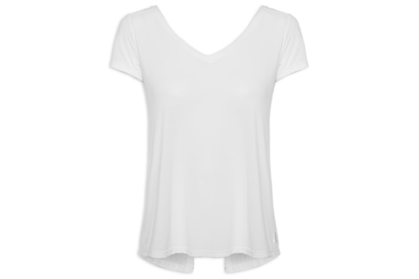 Camiseta Feminina Manga Curta Lisa - Branco