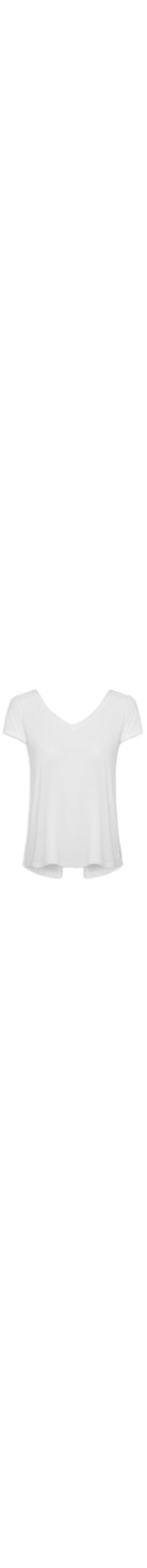 Camiseta Feminina Manga Curta Lisa - Branco