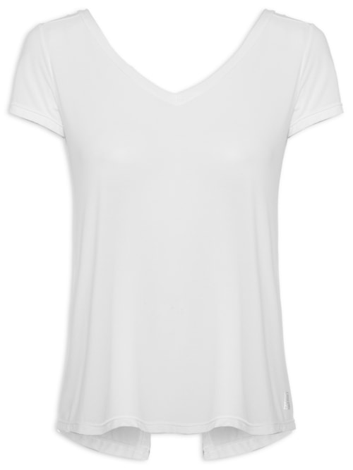 Camiseta Feminina Manga Curta Lisa – Branco