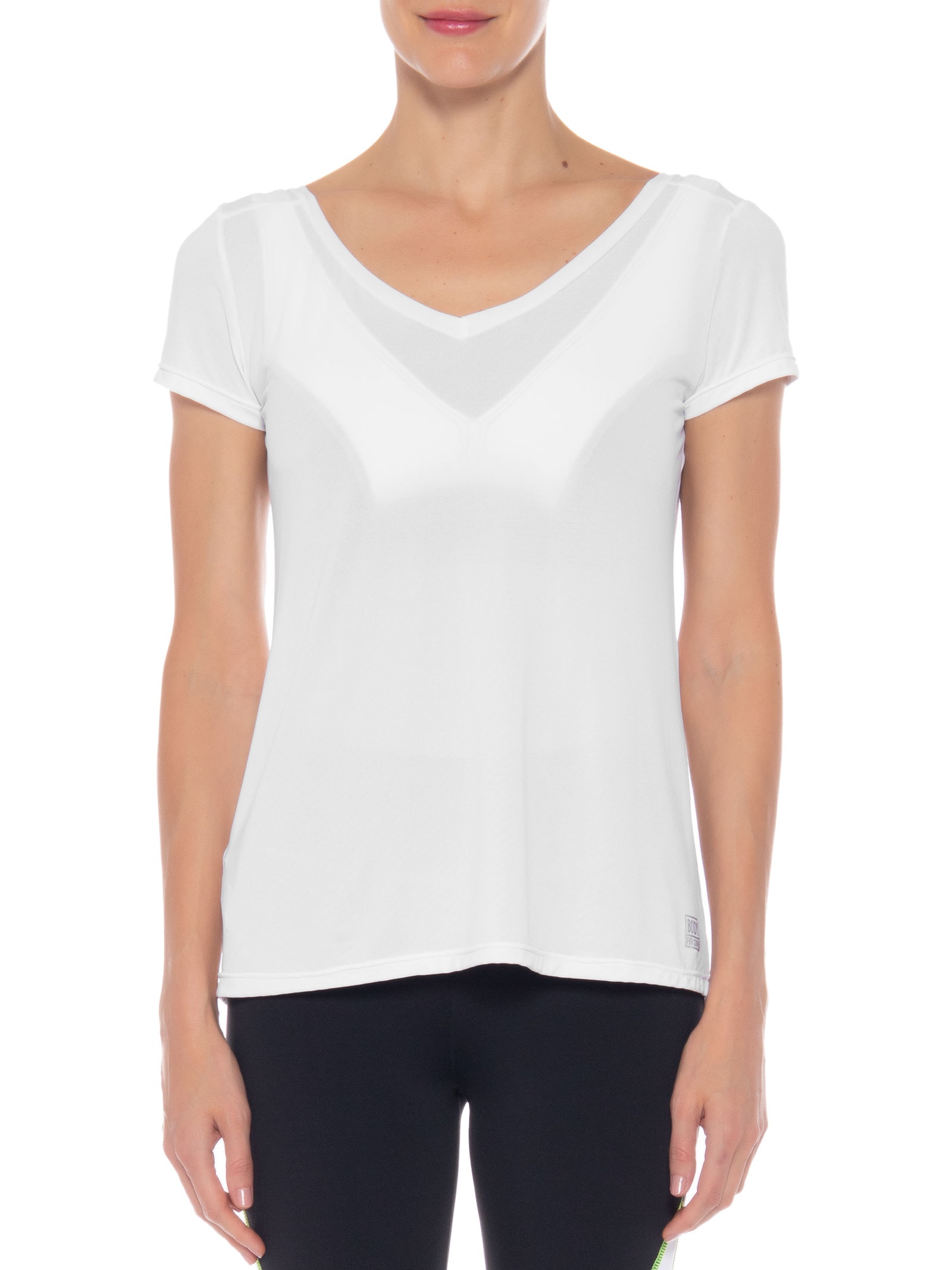 Camiseta Feminina Manga Curta Lisa Branco Body For Sure