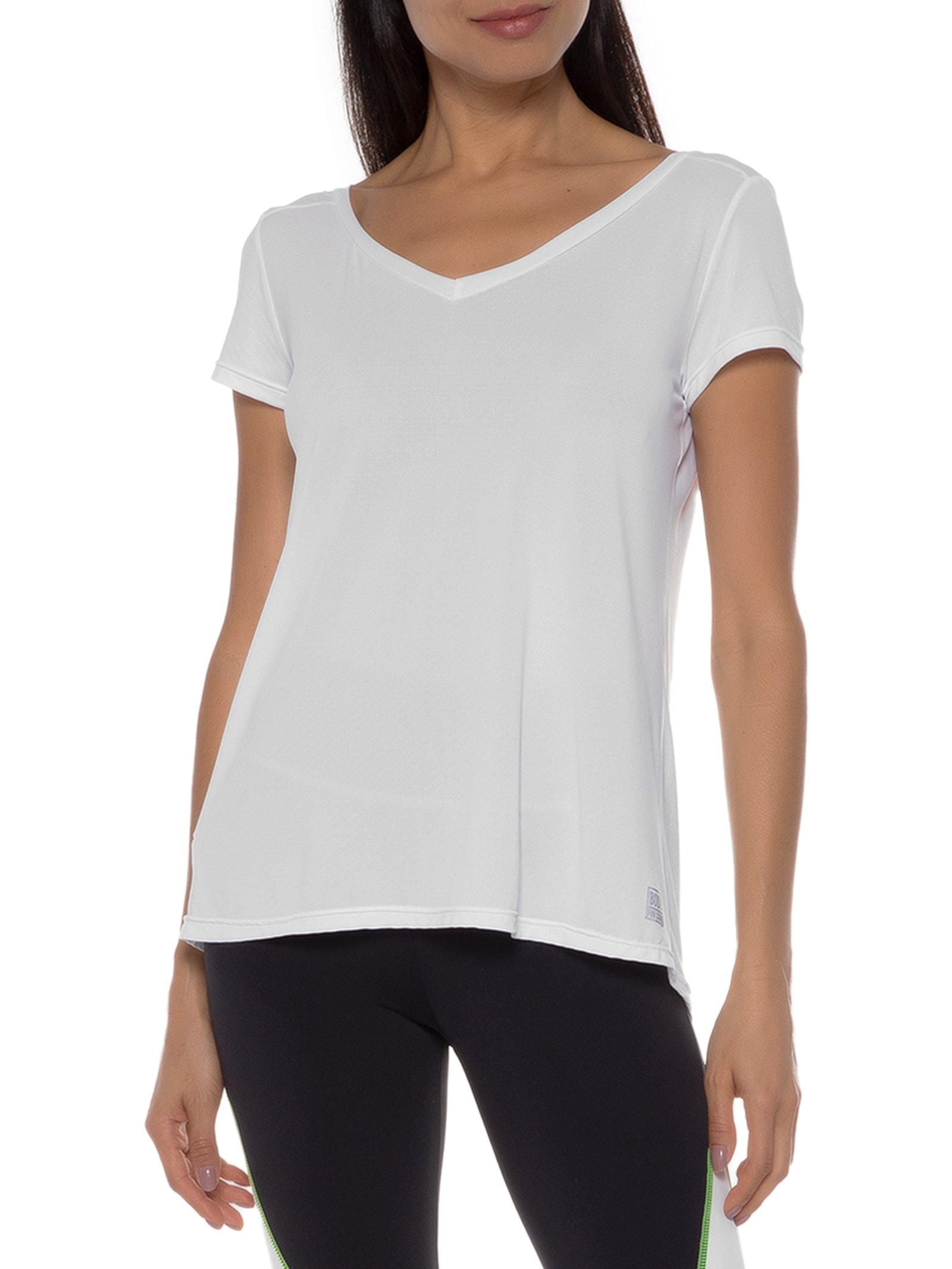 Camiseta Feminina Manga Curta Lisa Branco Body For Sure