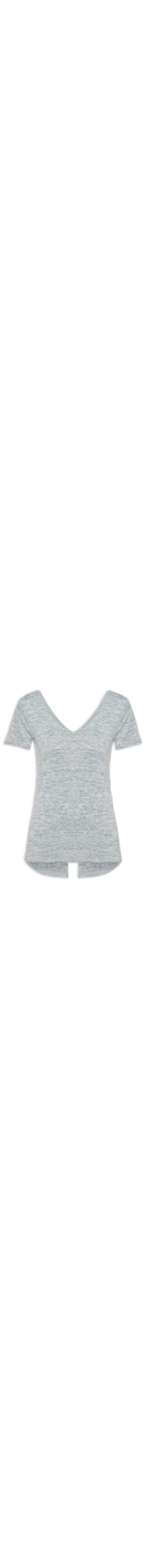 Camiseta Feminina Manga Curta Lisa - Cinza