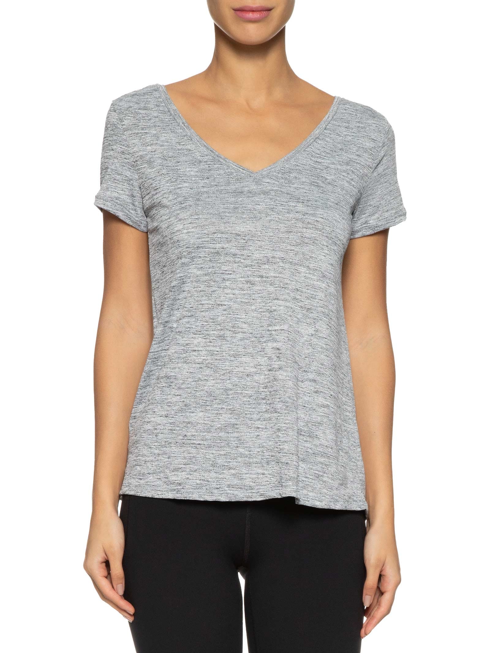 Camiseta Feminina Manga Curta Lisa Cinza  Body For Sure