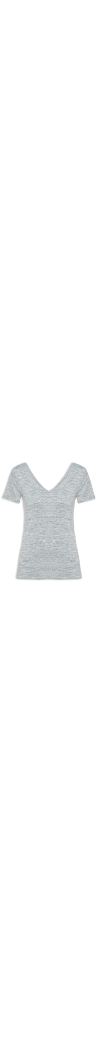 Camiseta Feminina Manga Curta Lisa - Cinza