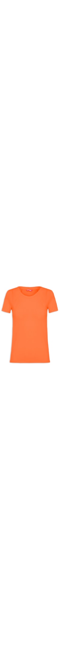 Camiseta Feminina Manga Curta Lisa - Laranja