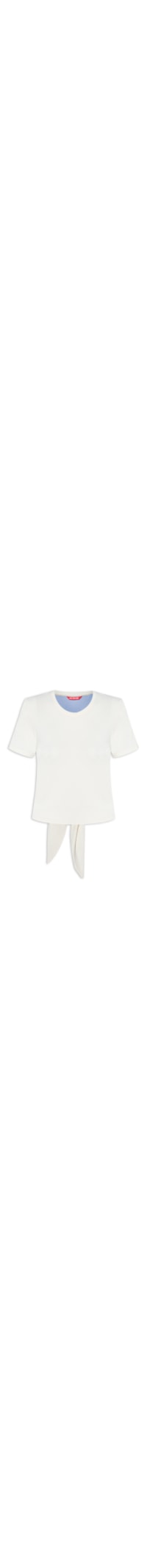 Camiseta Feminina Manga Curta Lisa - Off White