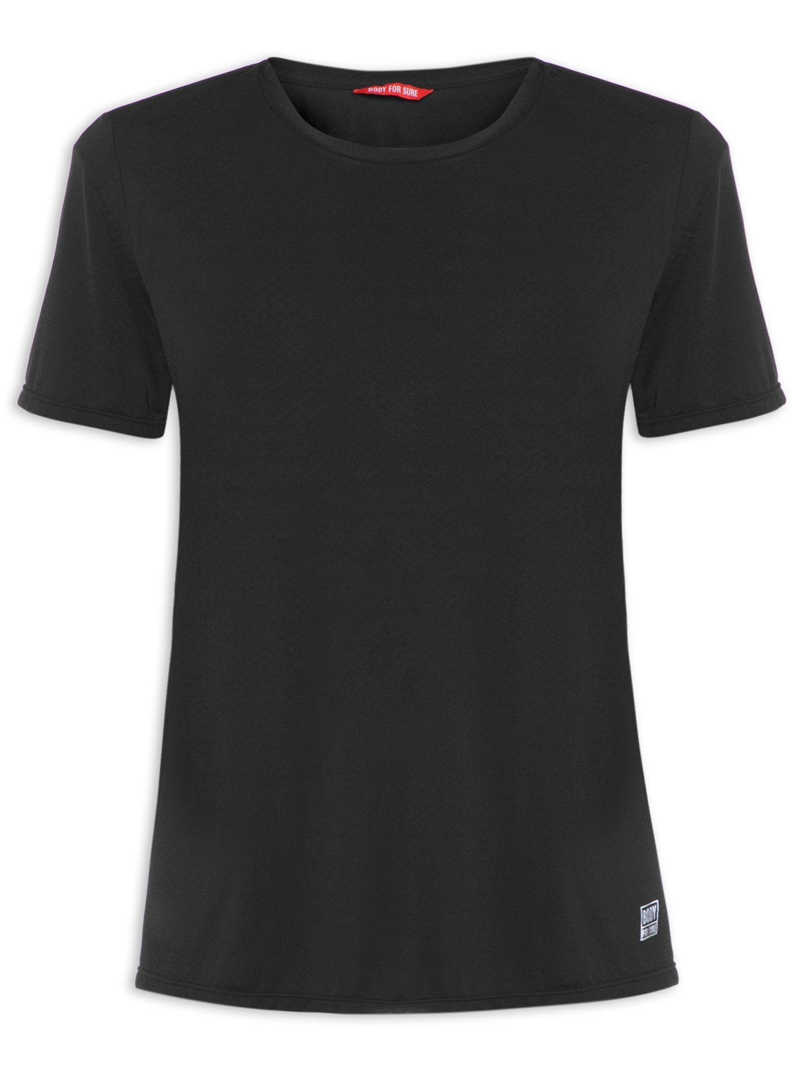 Camiseta Feminina Manga Curta Lisa Preto Body For Sure