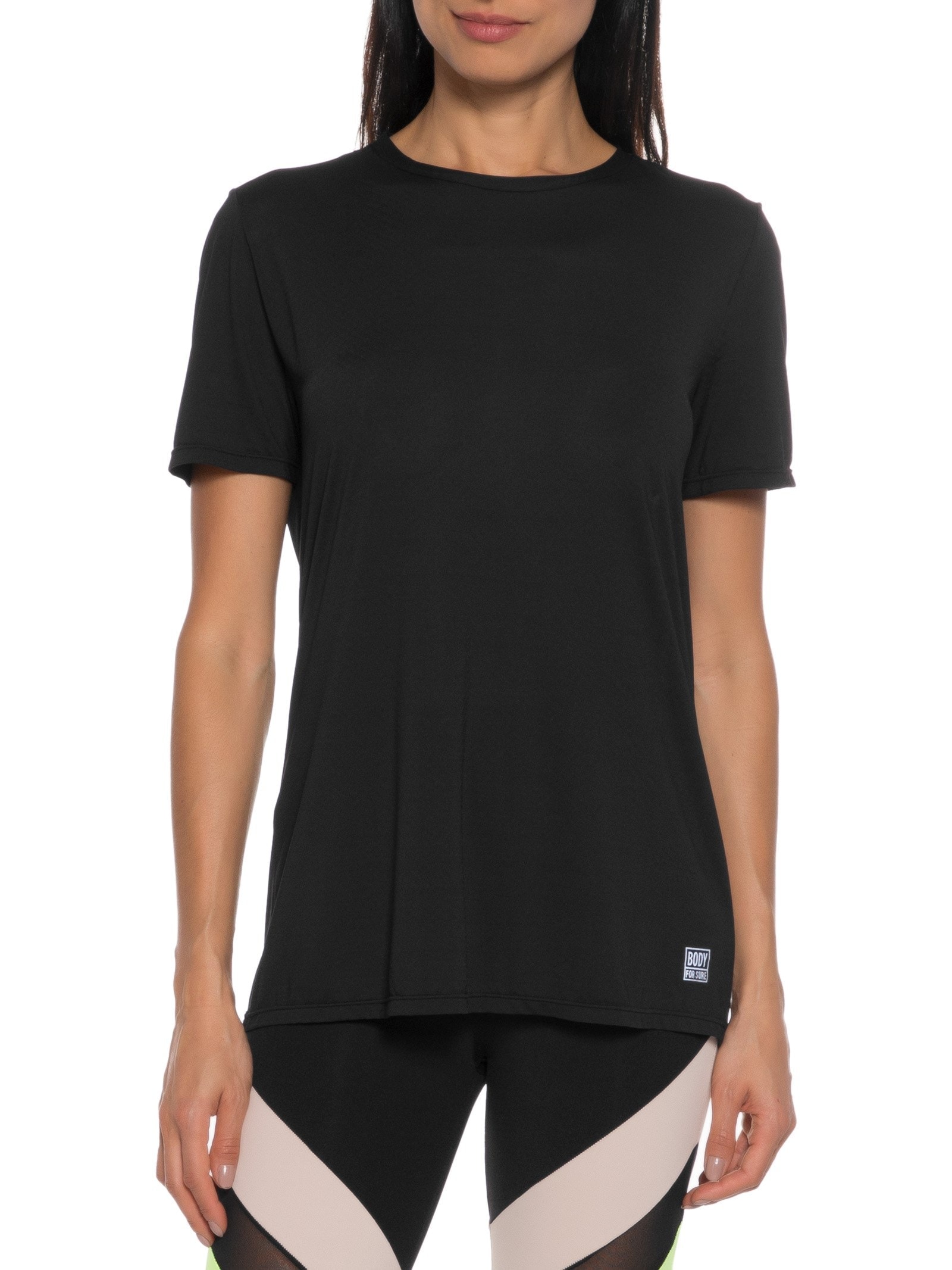 Camiseta Feminina Manga Curta Lisa Preto Body For Sure