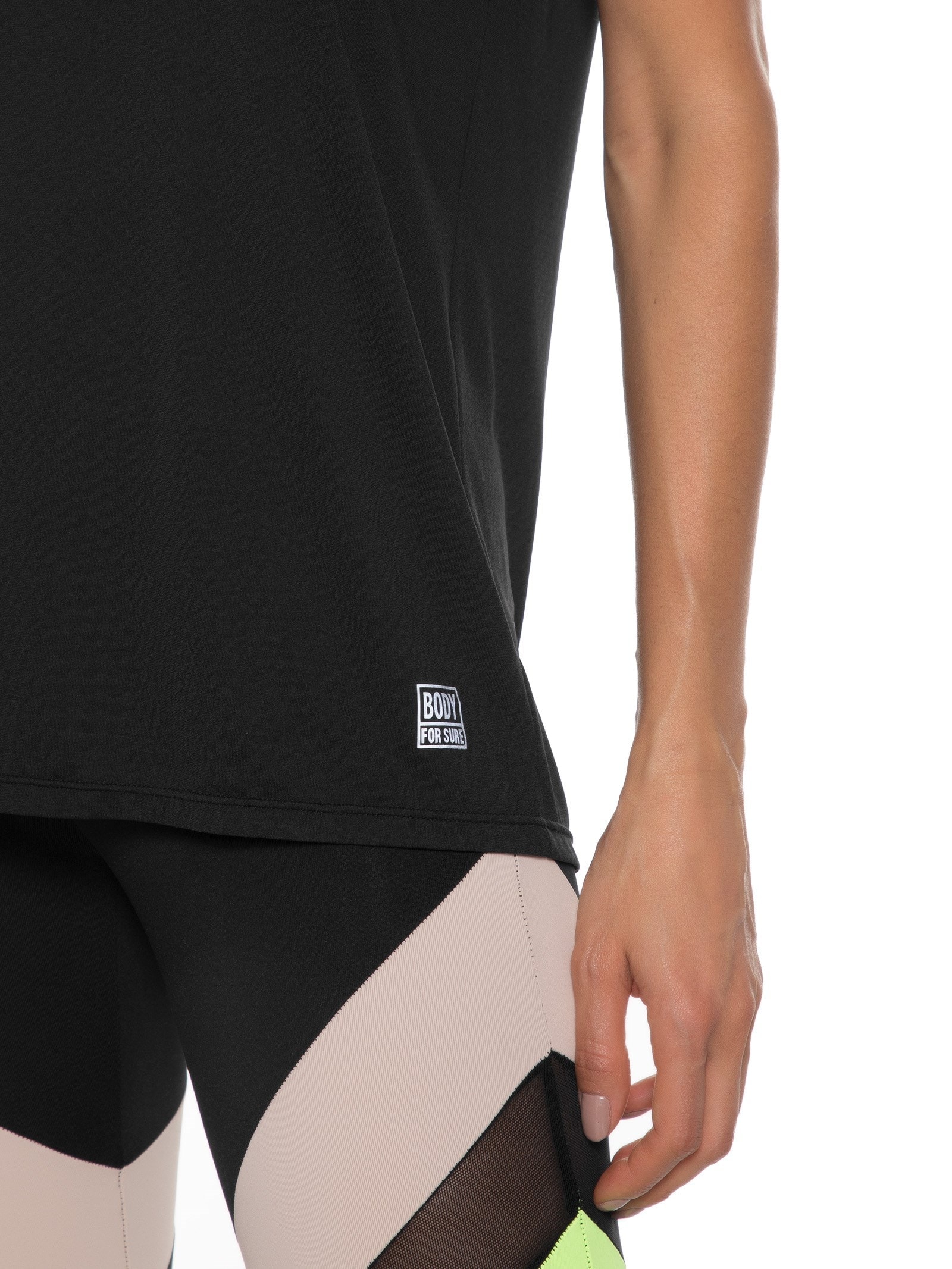 Camiseta Feminina Manga Curta Lisa Preto Body For Sure