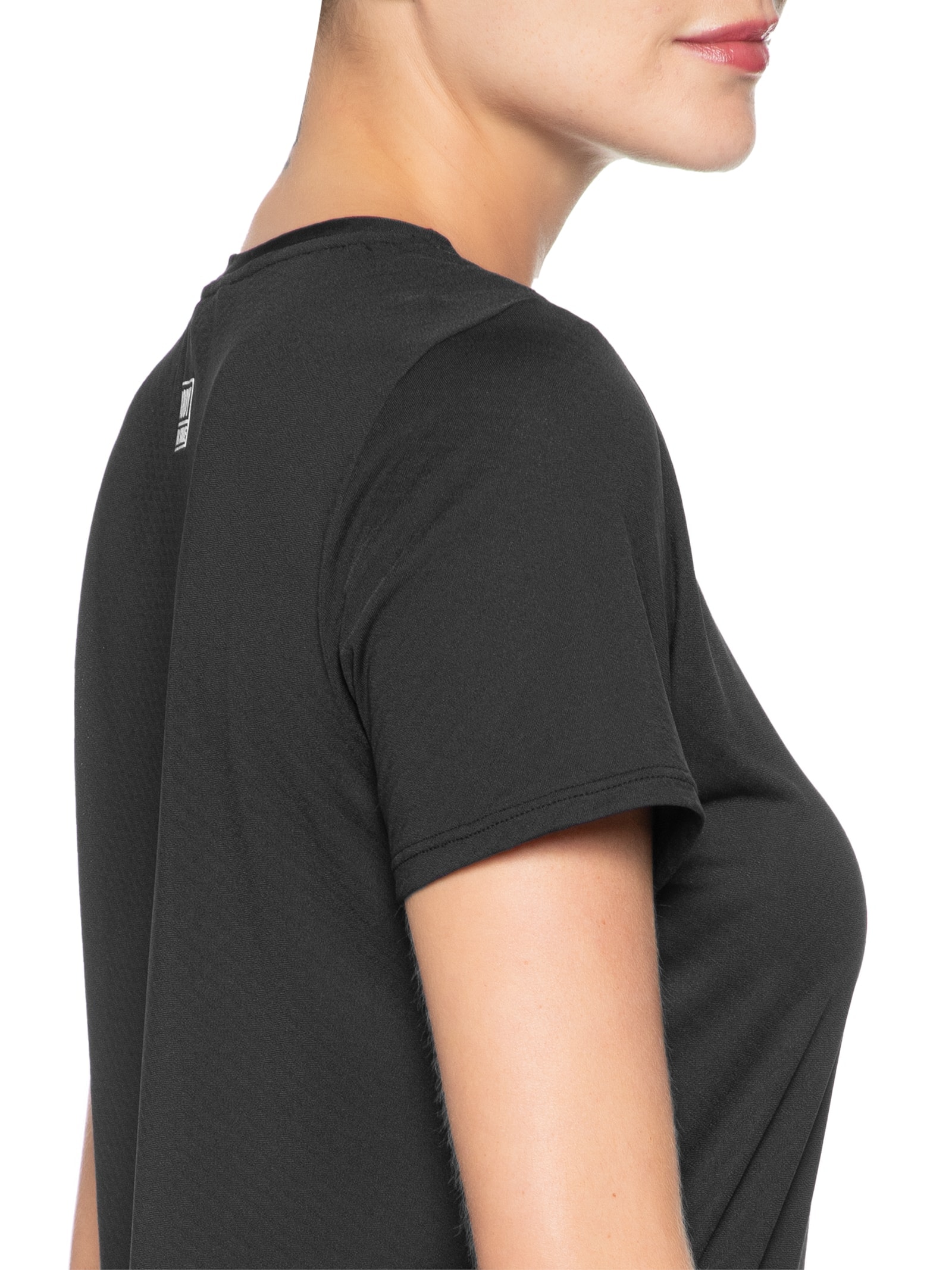Camiseta Feminina Manga Curta Lisa Preto Body For Sure