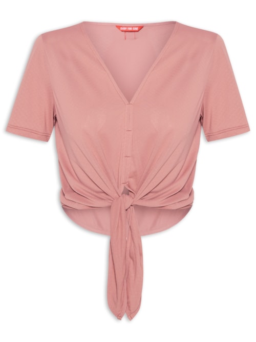 Camiseta Feminina Manga Curta Lisa – Rosa