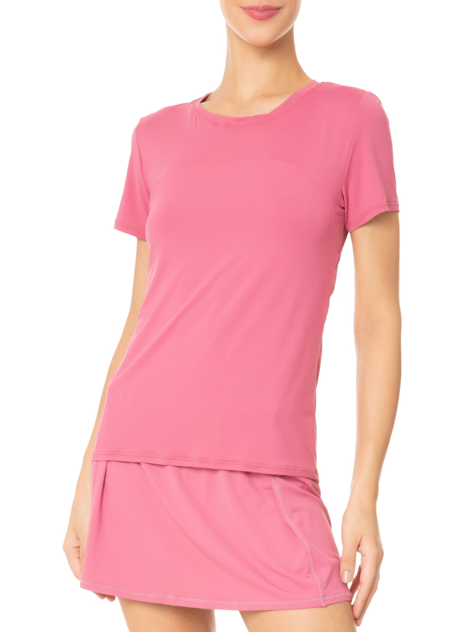 Camiseta Feminina Manga Curta Lisa Rosa Body For Sure