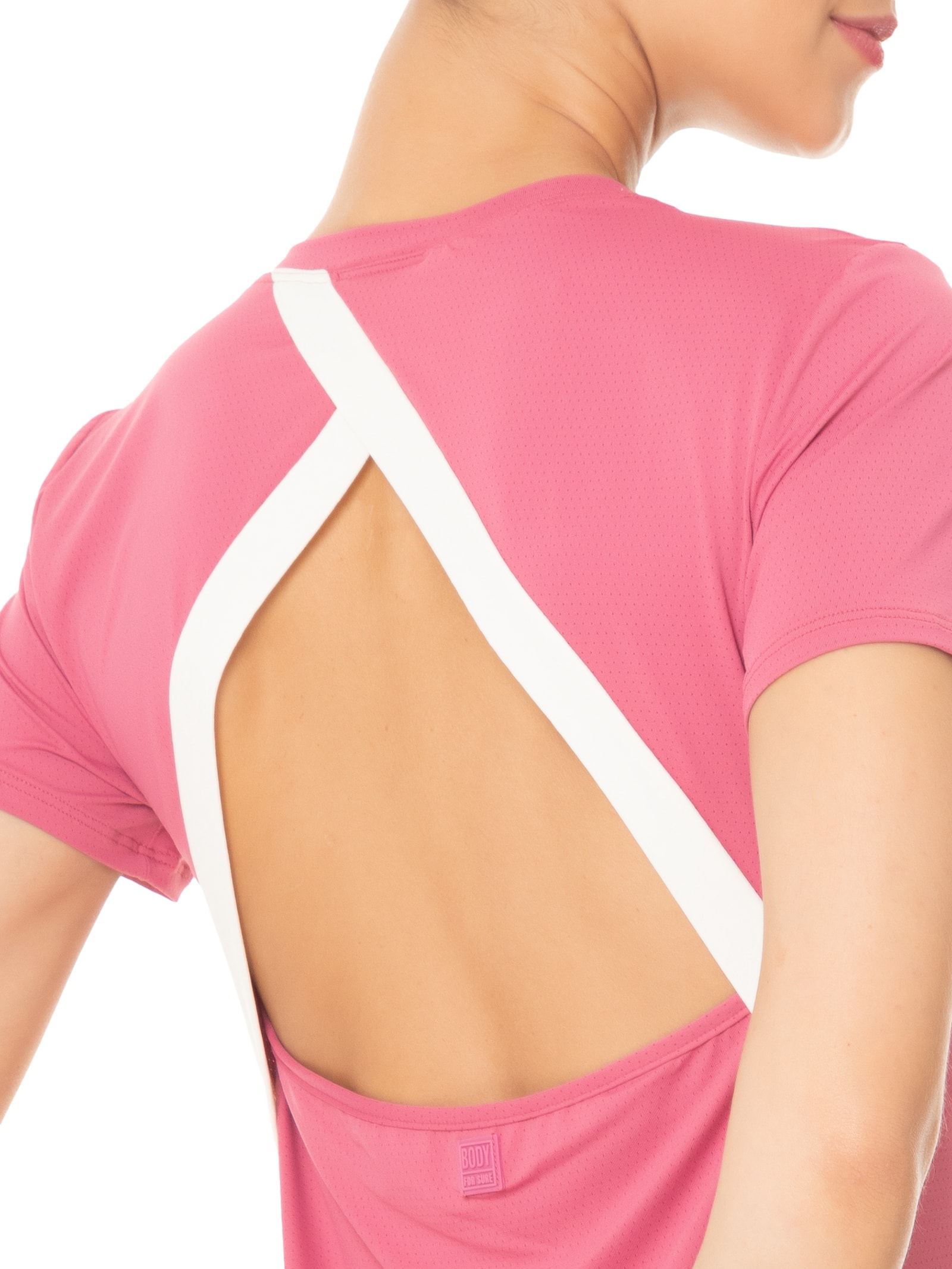 Camiseta Feminina Manga Curta Lisa Rosa Body For Sure