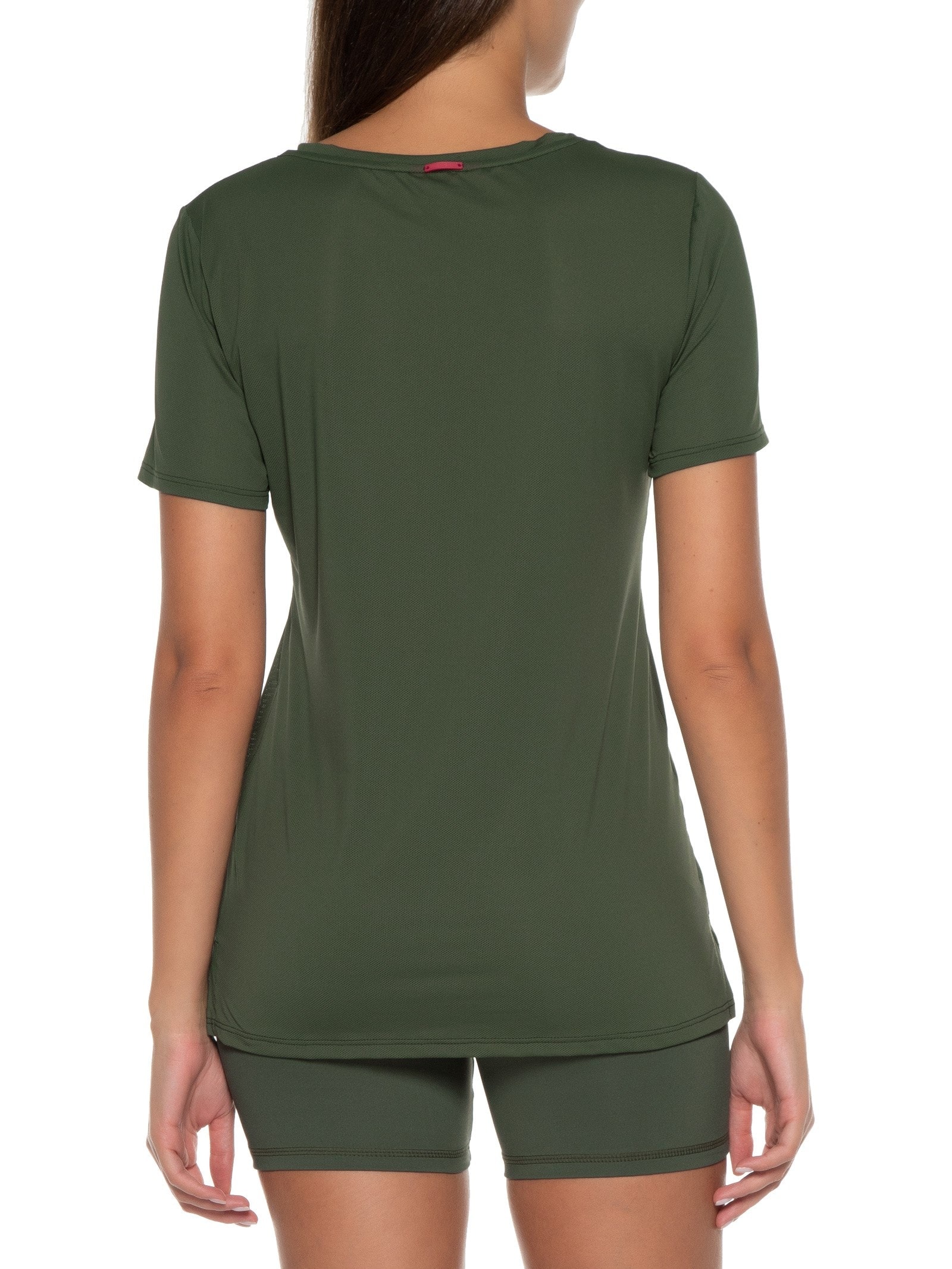 Camiseta Feminina Manga Curta Lisa Verde Body For Sure