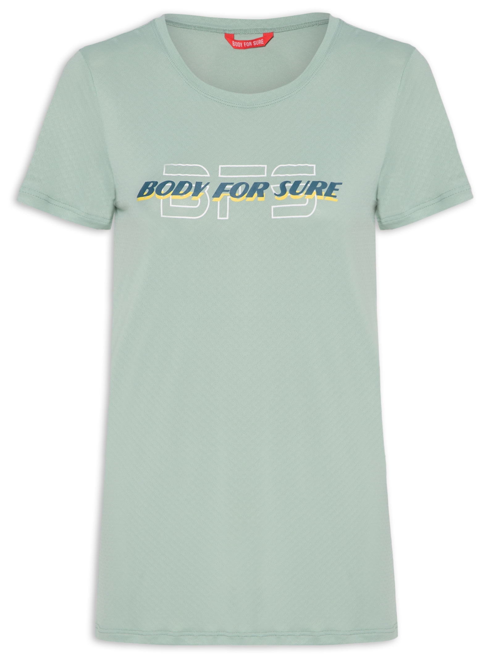 Camiseta Feminina Manga Curta Lisa Verde Body For Sure