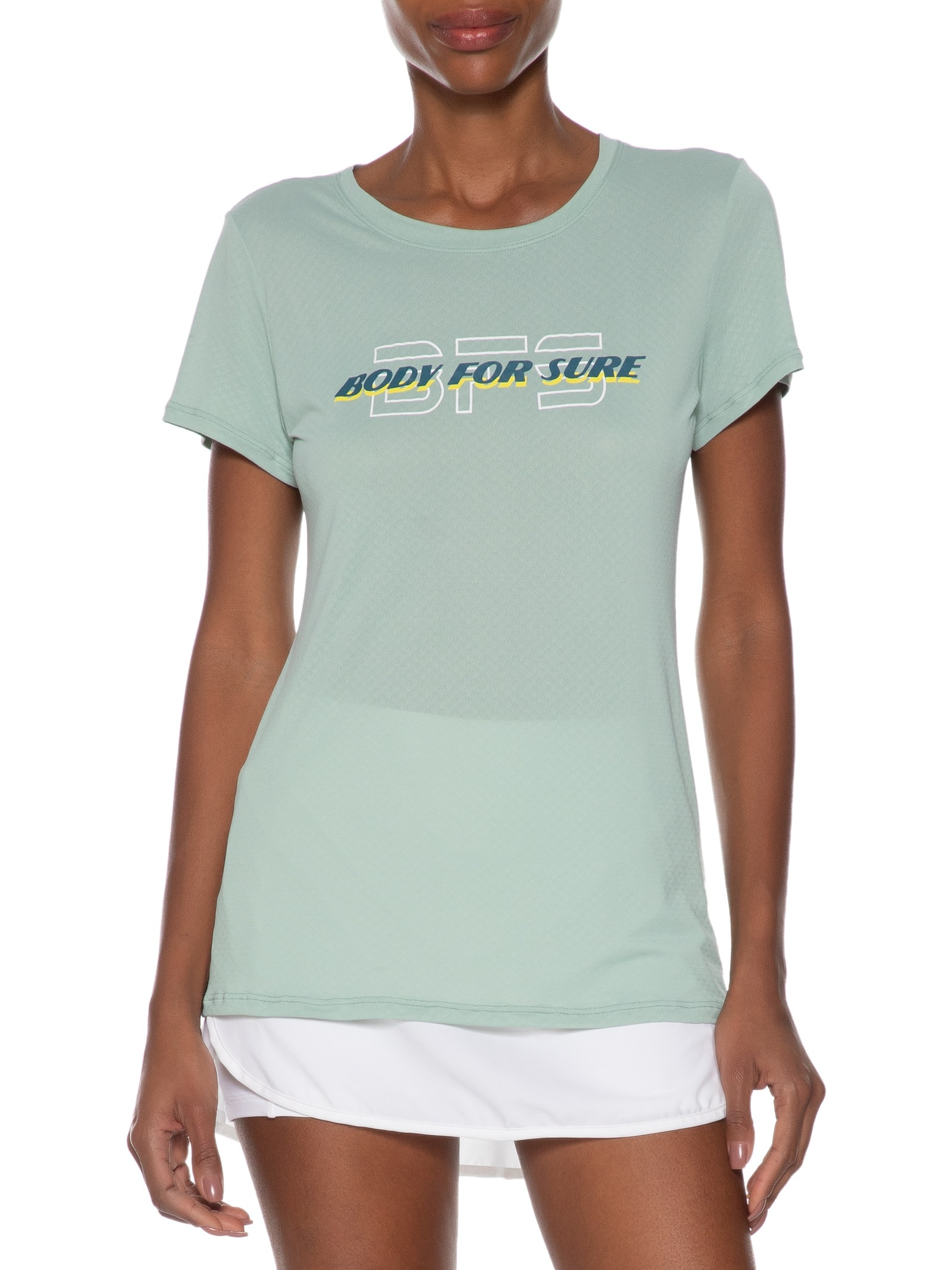 Camiseta Feminina Manga Curta Lisa Verde Body For Sure