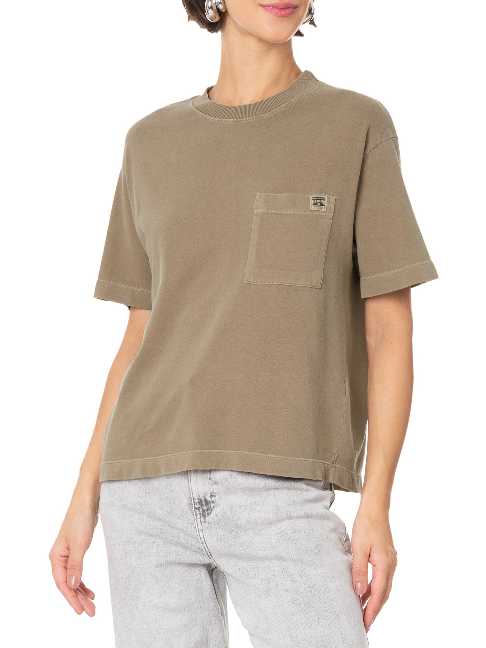 Camiseta Feminina Manga Curta Marrom Hering