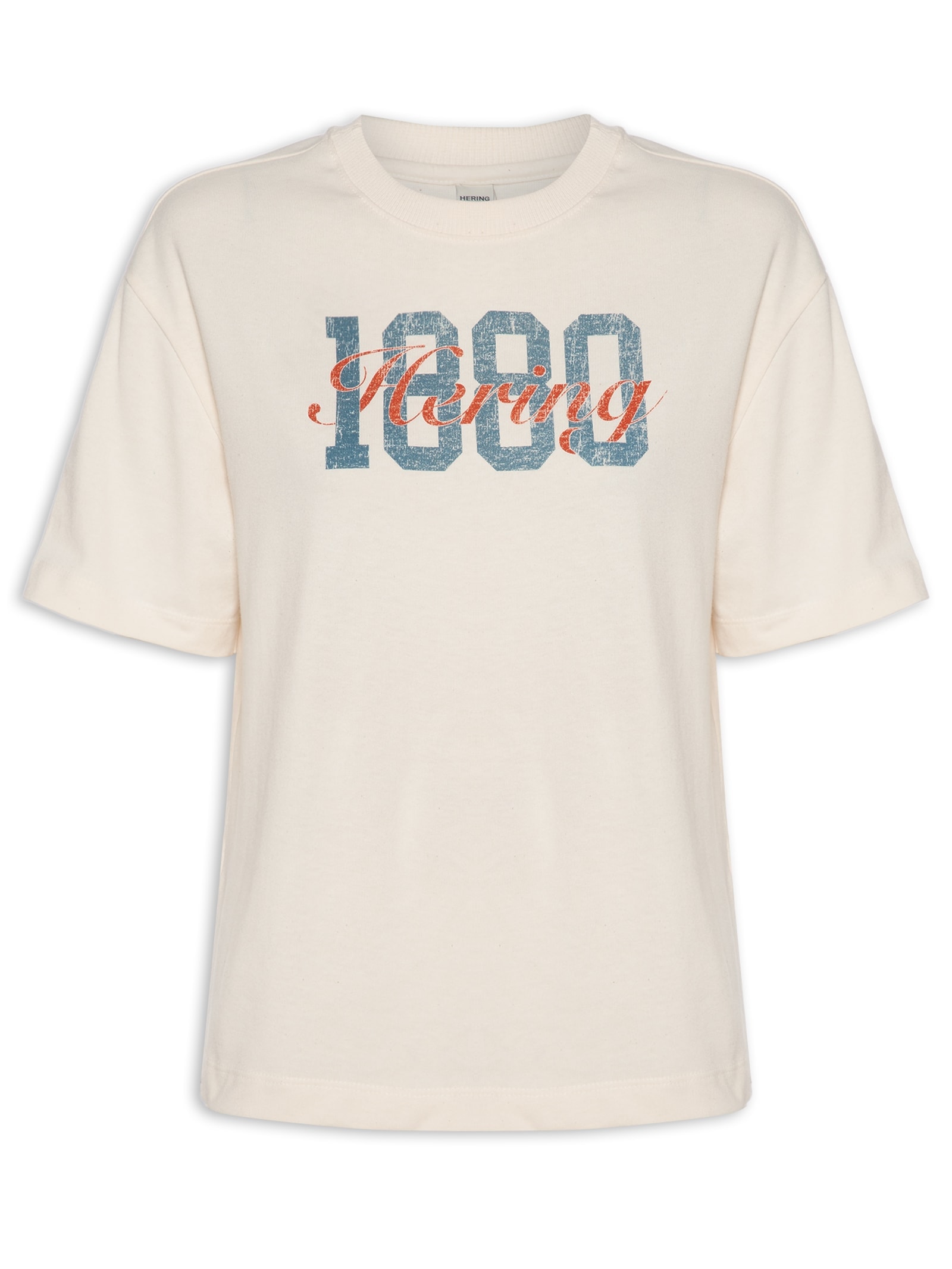 Camiseta Feminina Manga Curta Off White Hering