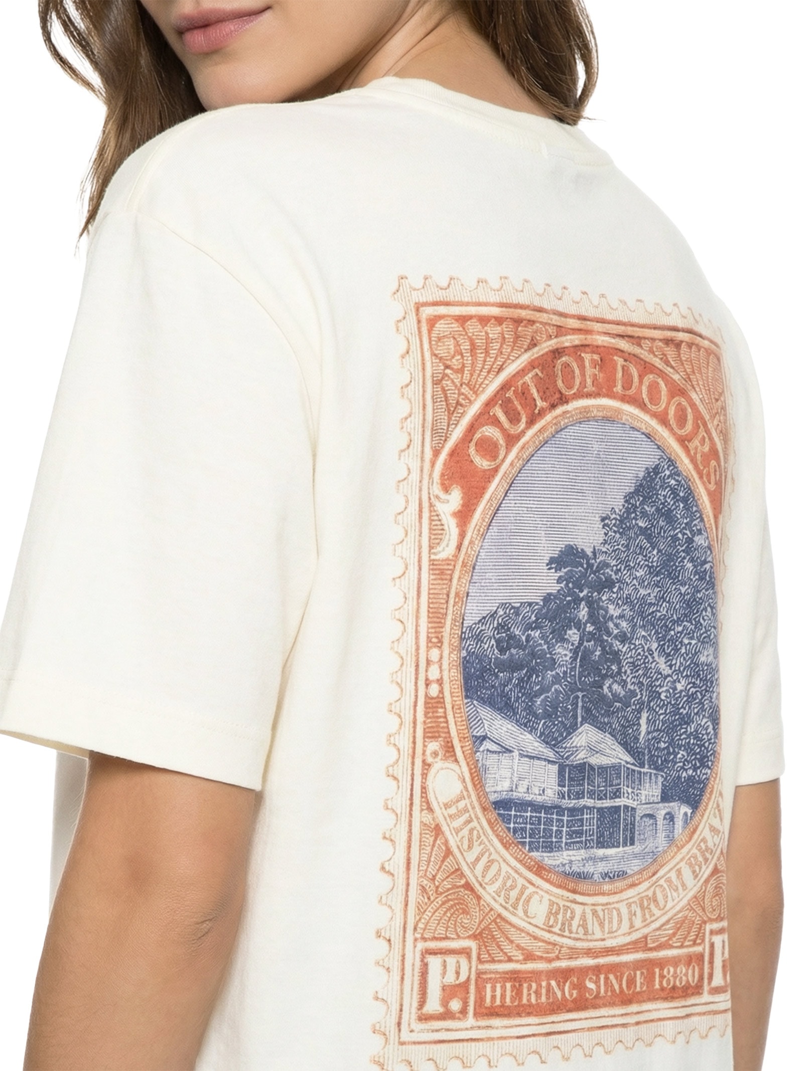 Camiseta Feminina Manga Curta Off White Hering