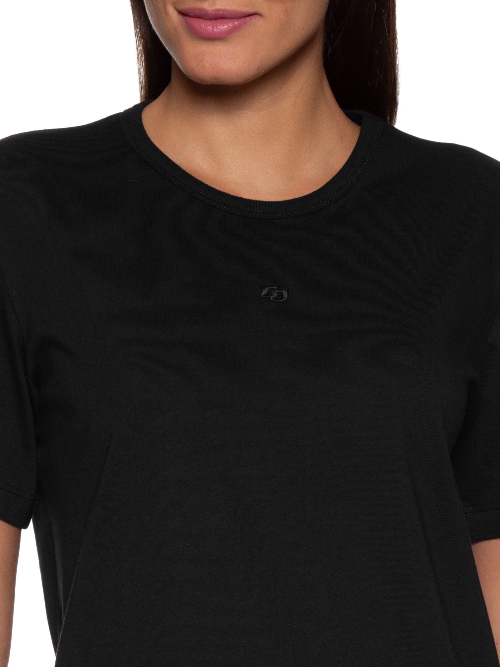 Camiseta Feminina Manga Curta Preto Colcci