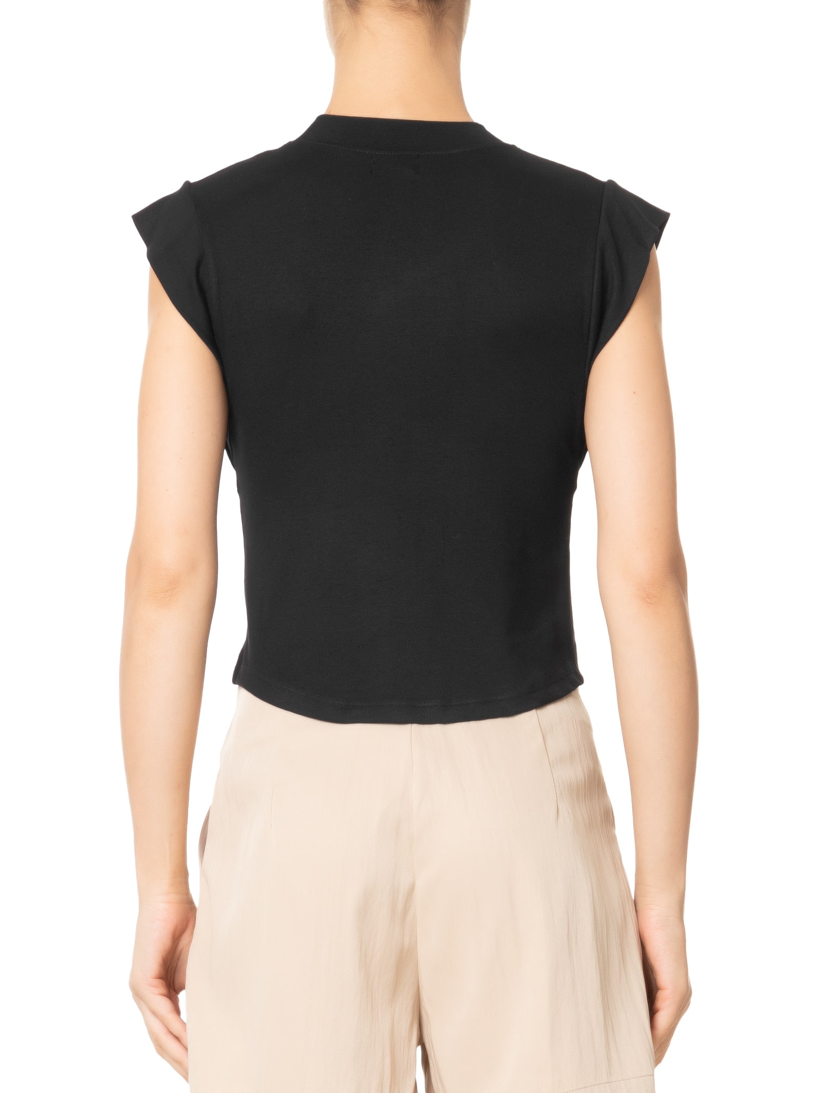 Camiseta Feminina Manga Curta Preto Basiq