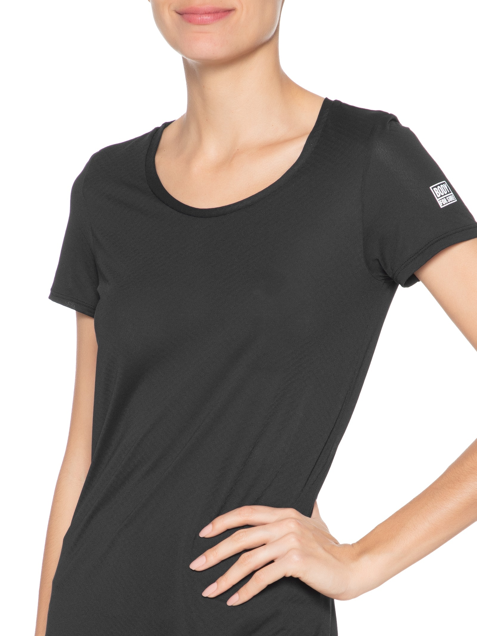 Camiseta Feminina Manga Curta Preto Body For Sure