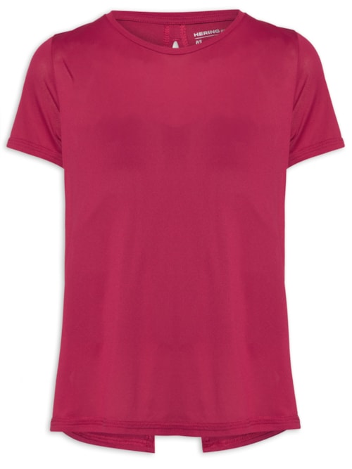 Camiseta Feminina Manga Curta Recortes – Rosa