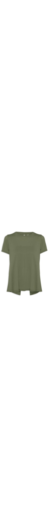 Camiseta Feminina Manga Curta Recortes - Verde