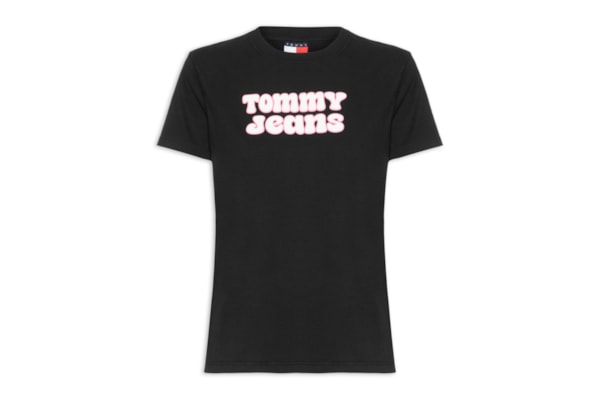 Camiseta Feminina Manga Curta Reg Essential Logo 2 Tee Ext - Preto