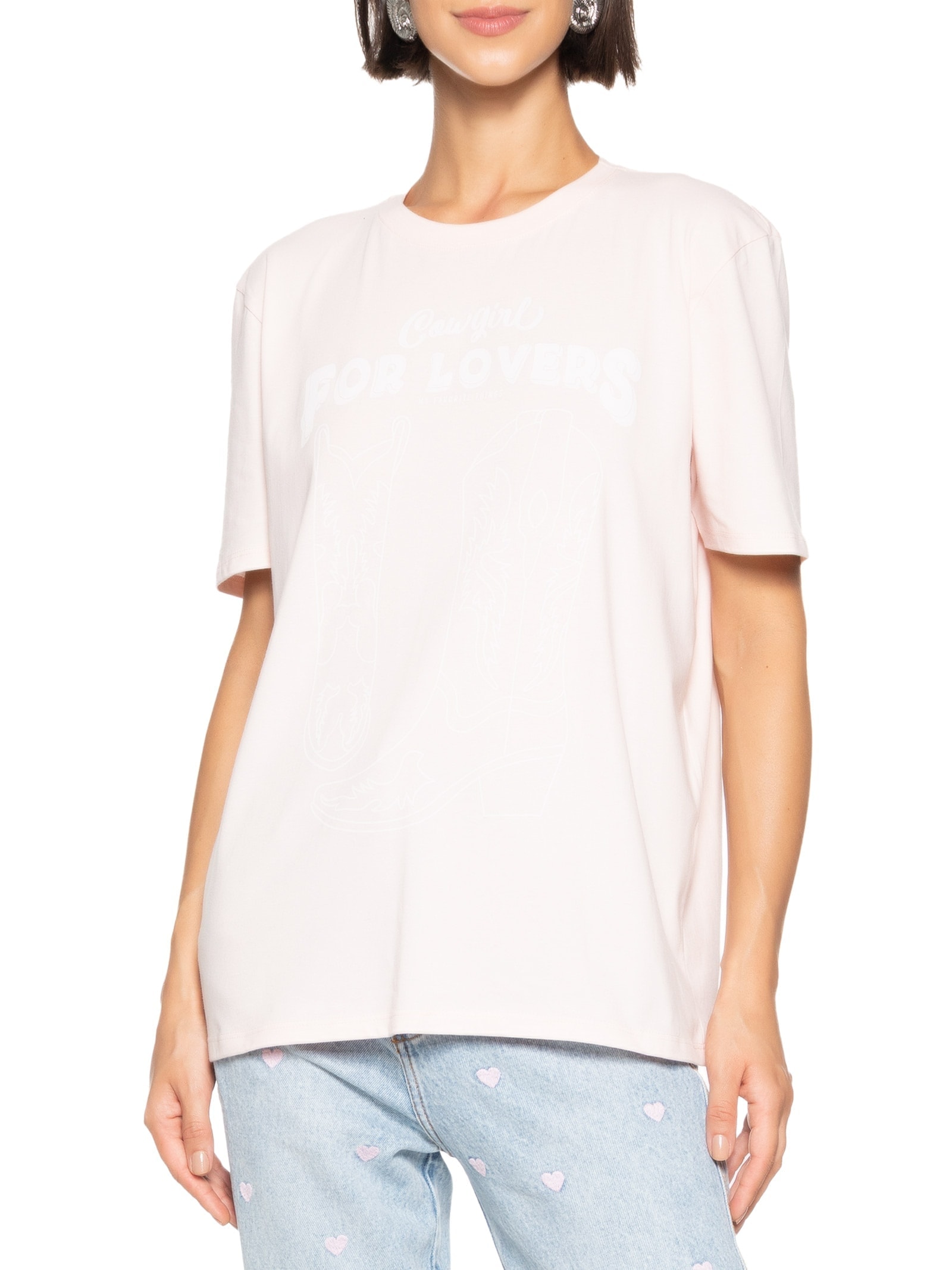 Camiseta Feminina Manga Curta Rosa My Favorite Things