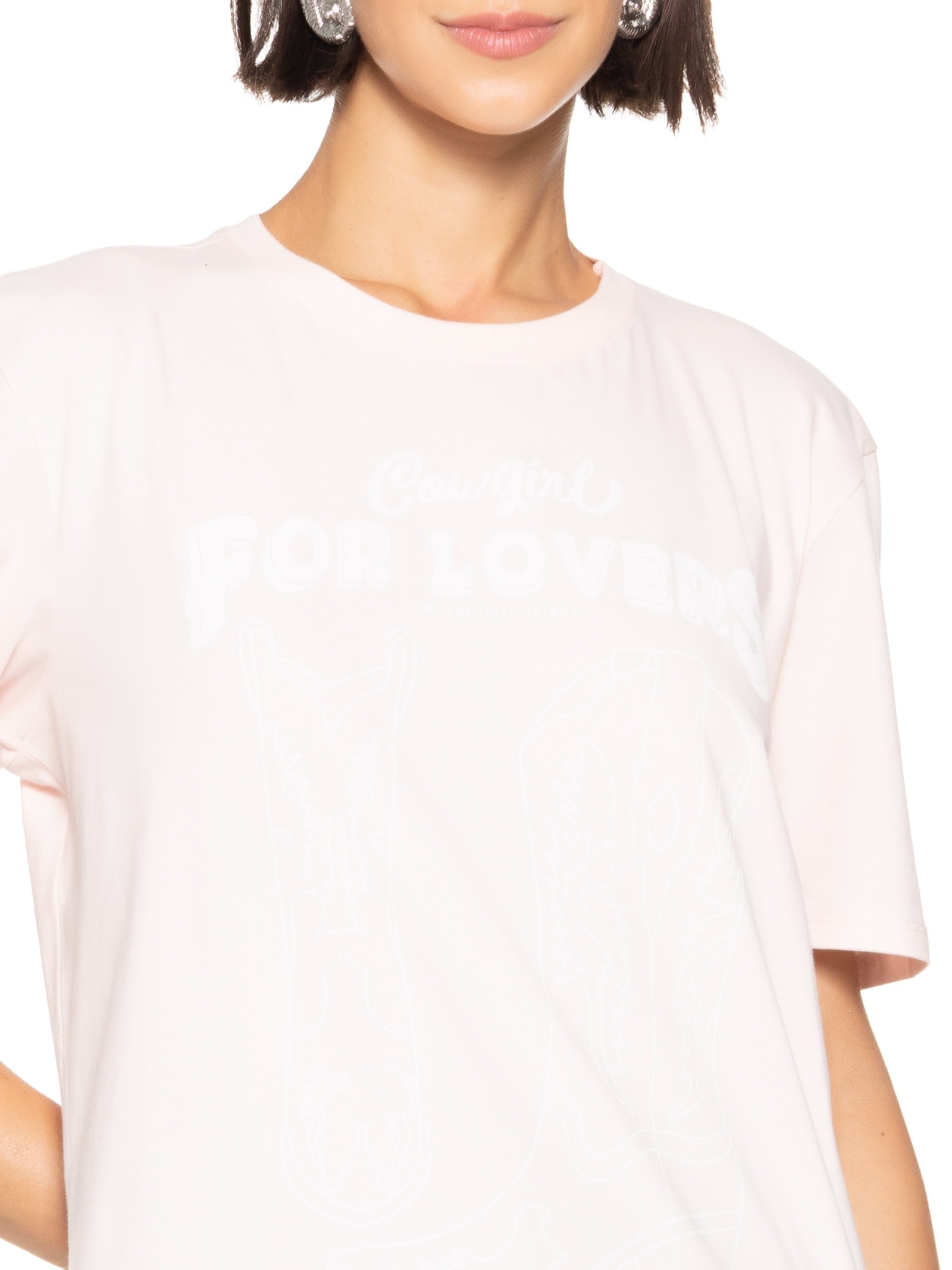 Camiseta Feminina Manga Curta Rosa My Favorite Things