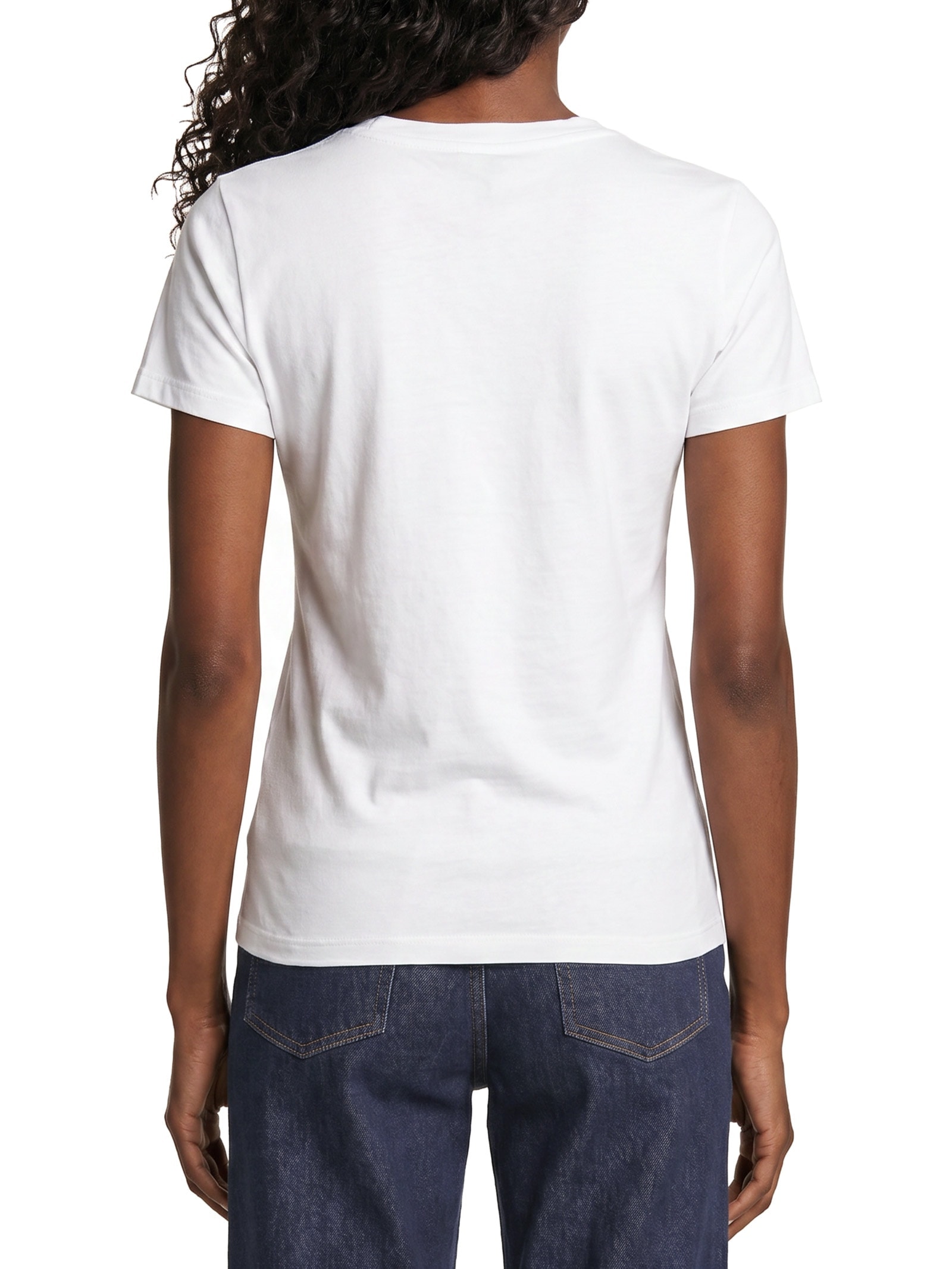 Camiseta Feminina Manga Curta Slim Ess Logo Branco Tommy Jeans