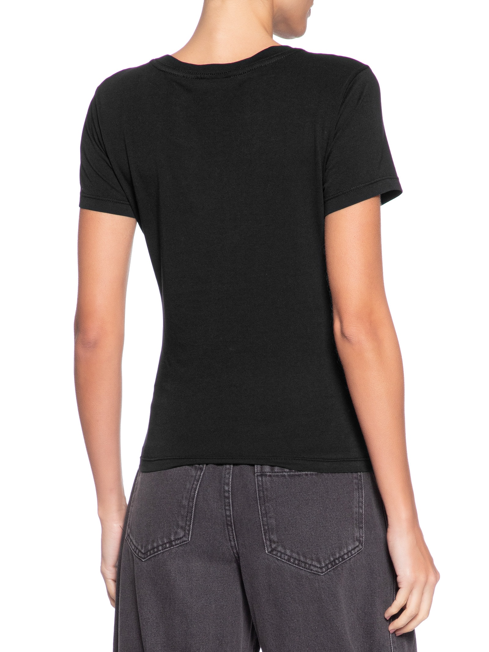Camiseta Feminina Manga Curta Slim Ess Logo Preto Tommy Jeans