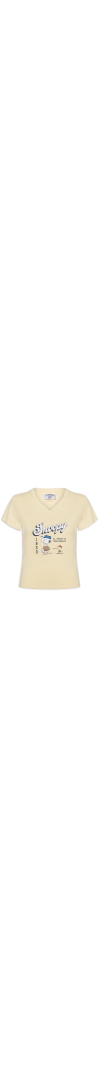 Camiseta Feminina Manga Curta The Lcn V Neck Original Tee - Amarelo
