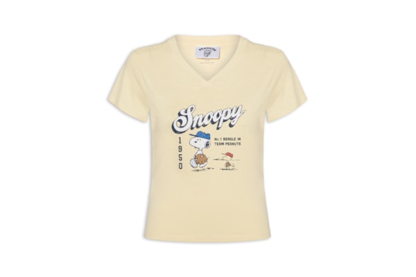 Camiseta Feminina Manga Curta The Lcn V Neck Original Tee – Amarelo