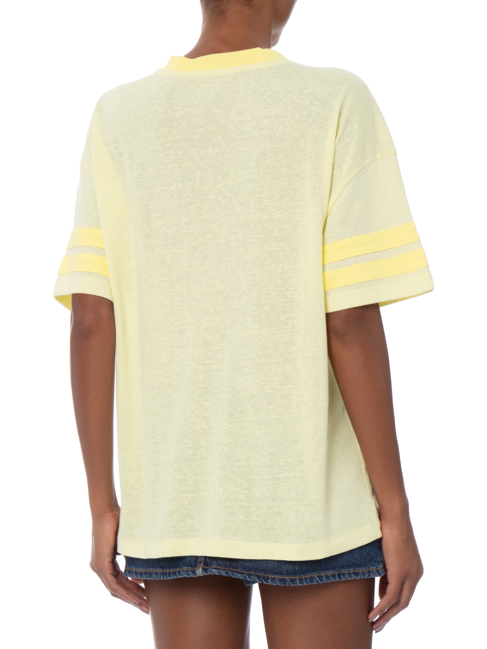 Camiseta Feminina Manga Curta V Neck Vacay Graphic Tee Amarelo Cotton On