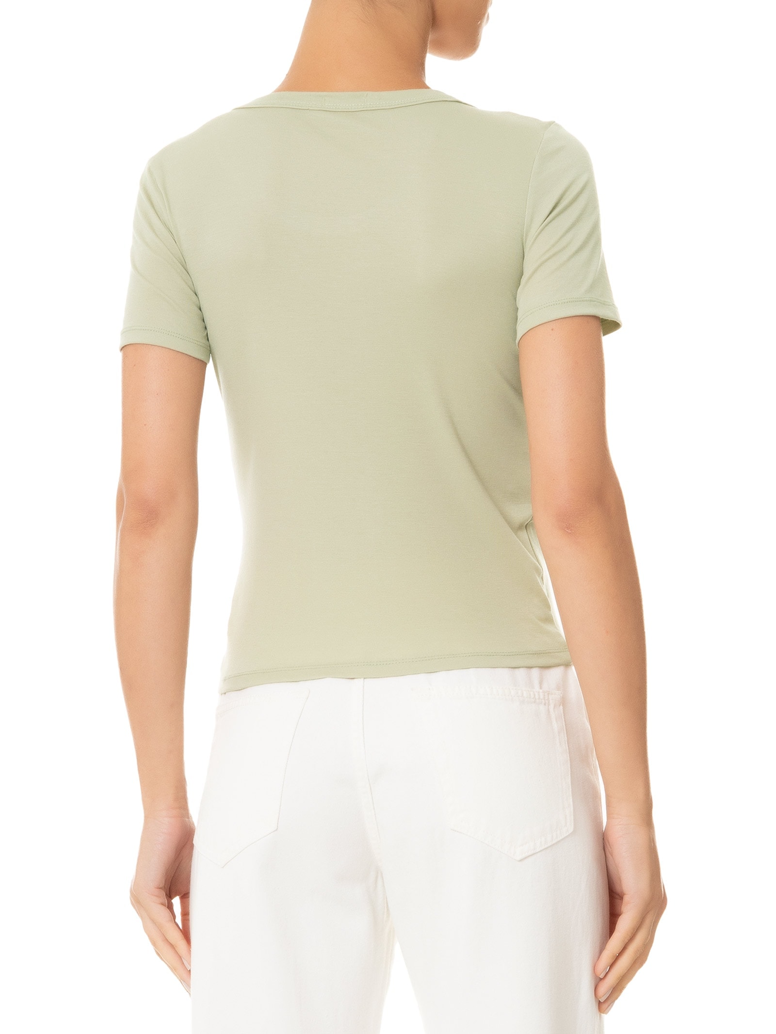 Camiseta Feminina Manga Curta Verde Basiq