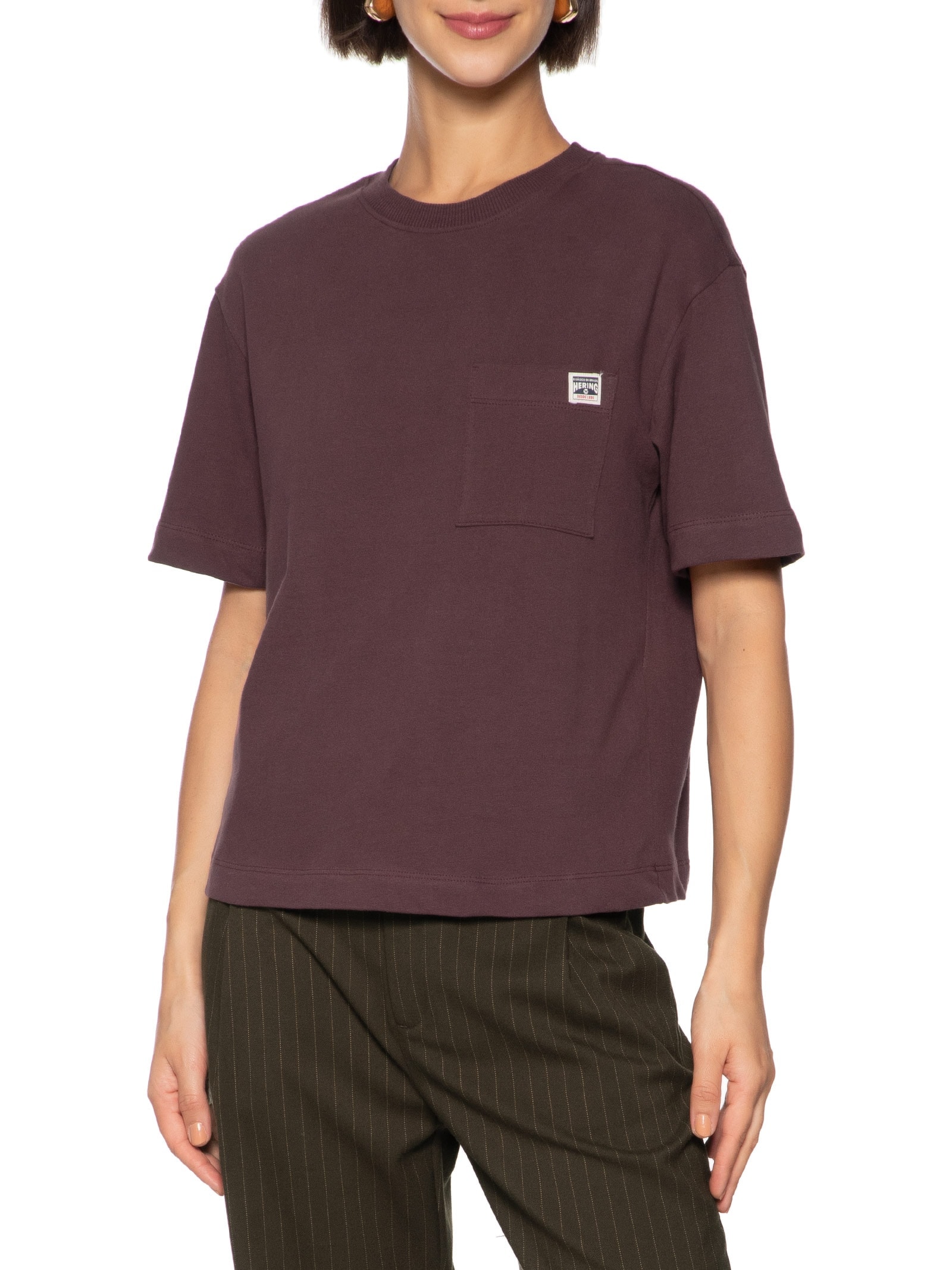 Camiseta Feminina Manga Curta Vinho Hering