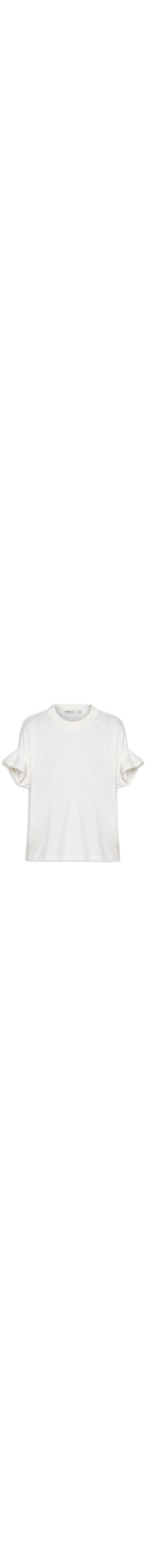 Camiseta Feminina Manga Franzida - Off White