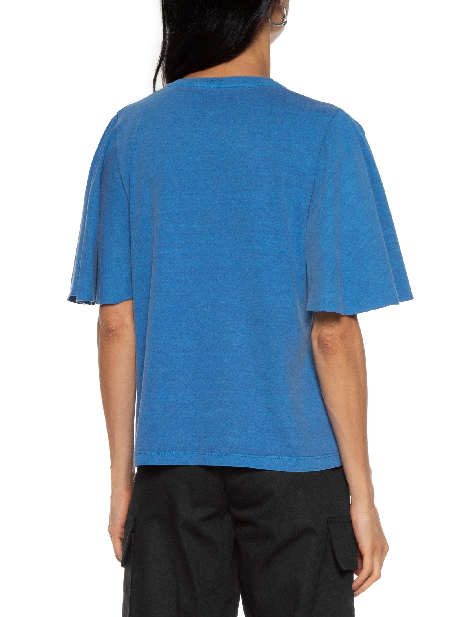 Camiseta Feminina Manga Godê Azul Basiq