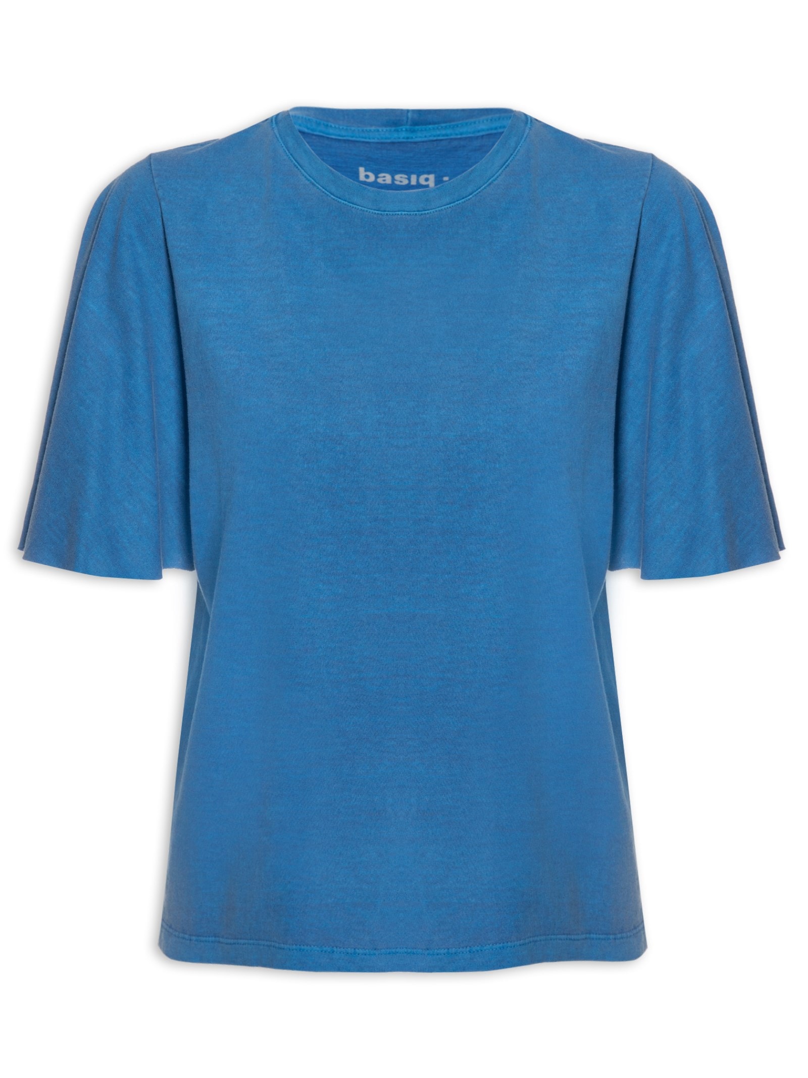 Camiseta Feminina Manga Godê Azul Basiq
