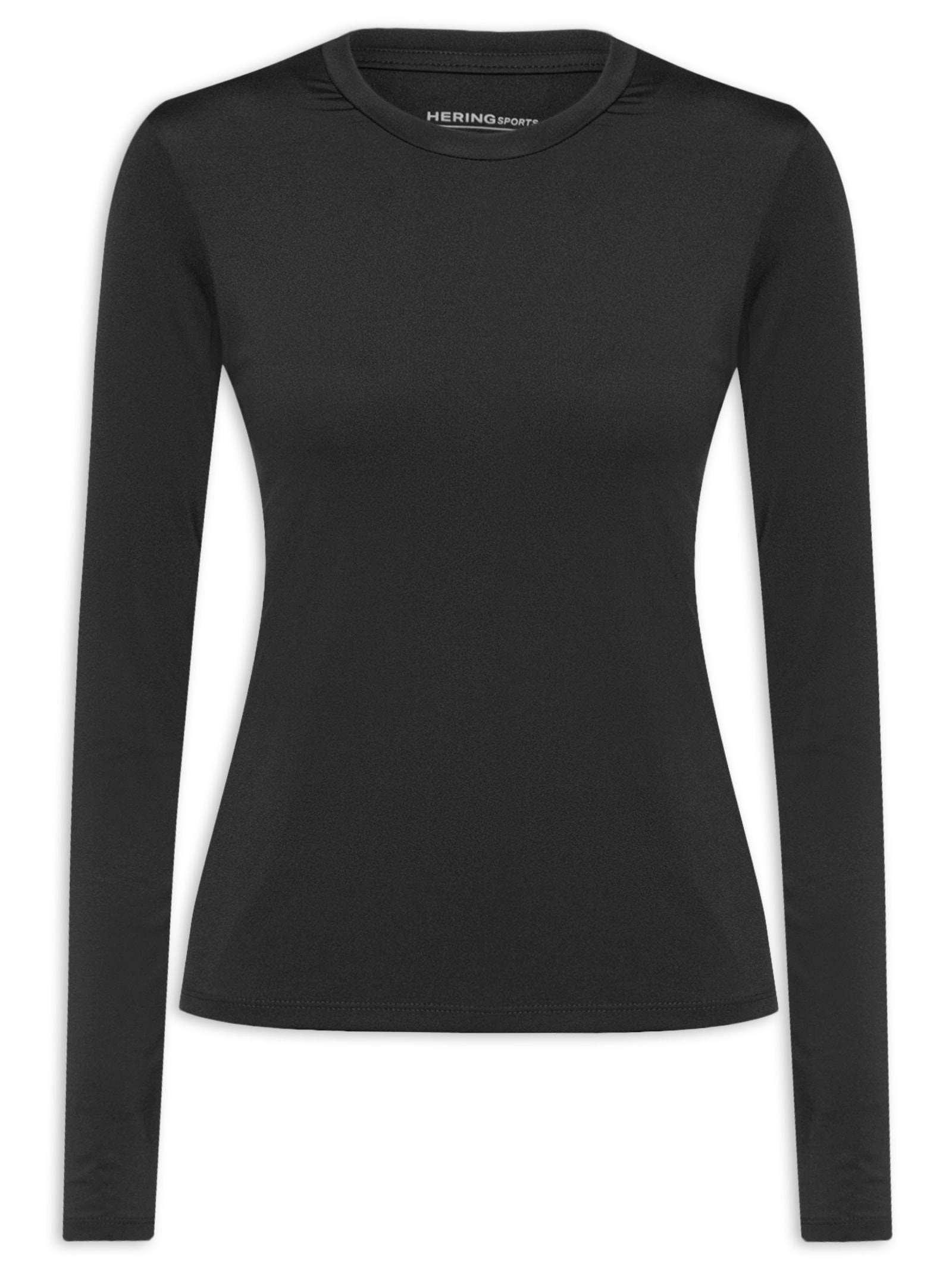 Camiseta Feminina Manga Longa com Protetor Solar Preto Hering Sports