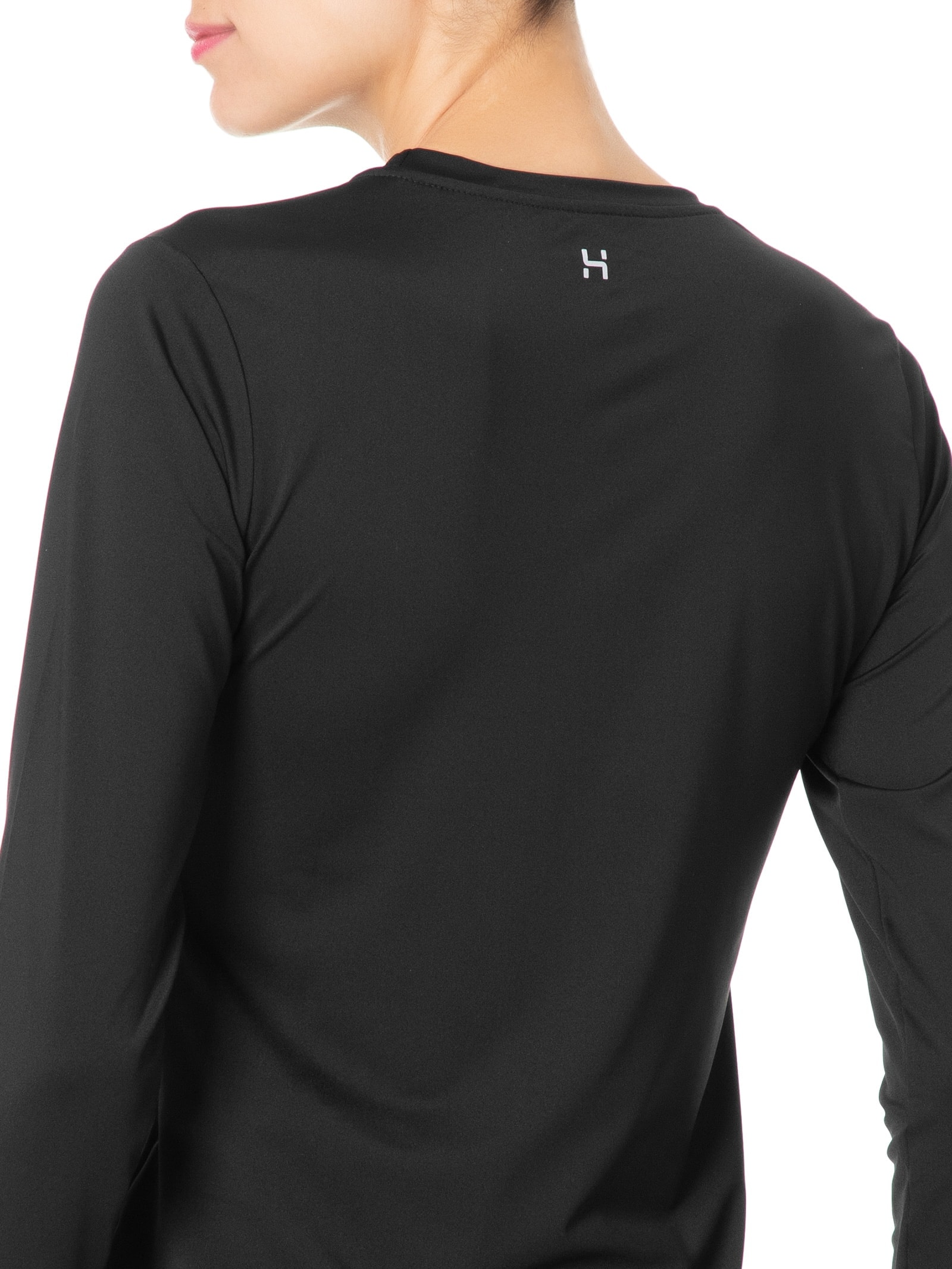 Camiseta Feminina Manga Longa com Protetor Solar Preto Hering Sports