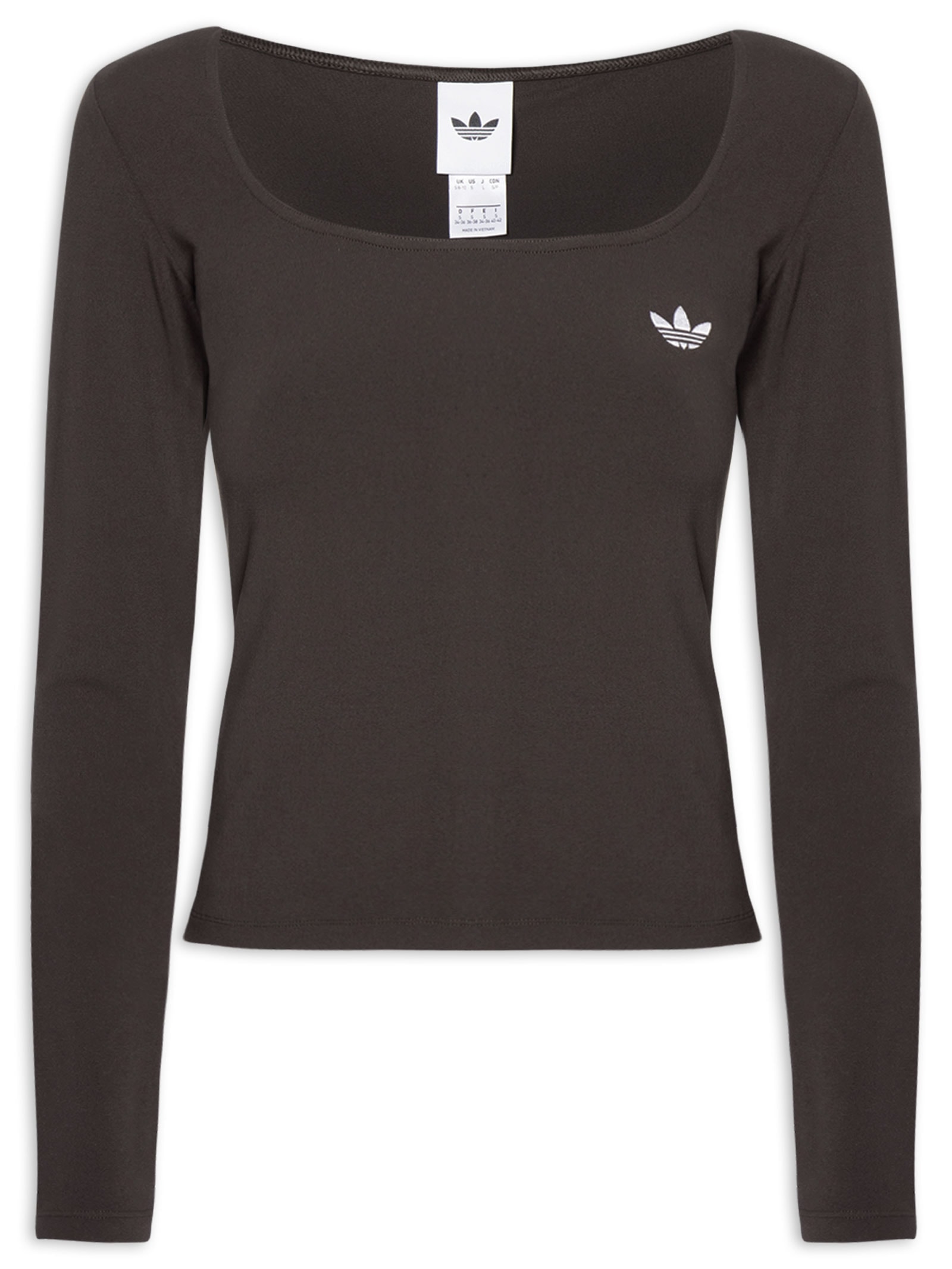 Camiseta Feminina Manga Longa Justa Ess Marrom Adidas Originals