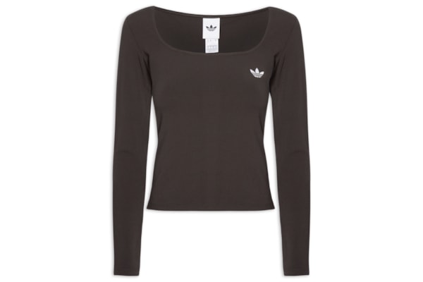 Camiseta Feminina Manga Longa Justa Ess - Marrom